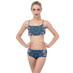 Marbels Glass And Paint Love Mandala Decorative Layered Top Bikini Set by pepitasart