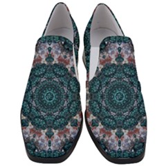 Marbels Glass And Paint Love Mandala Decorative Slip On Heel Loafers by pepitasart