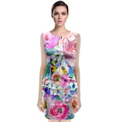 Lovely Pinky Floral Classic Sleeveless Midi Dress by wowclothings