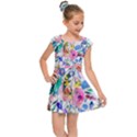 Lovely Pinky Floral Kids  Cap Sleeve Dress View1