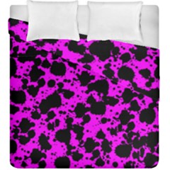 Black And Pink Leopard Style Paint Splash Funny Pattern Duvet Cover Double Side (king Size) by yoursparklingshop