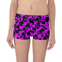 Black And Pink Leopard Style Paint Splash Funny Pattern Reversible Boyleg Bikini Bottoms by yoursparklingshop