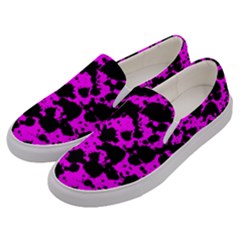 Black And Pink Leopard Style Paint Splash Funny Pattern Men s Canvas Slip Ons by yoursparklingshop