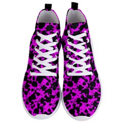 Black And Pink Leopard Style Paint Splash Funny Pattern Men s Lightweight High Top Sneakers by yoursparklingshop