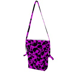 Black And Pink Leopard Style Paint Splash Funny Pattern Folding Shoulder Bag by yoursparklingshop