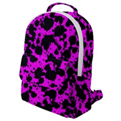 Black And Pink Leopard Style Paint Splash Funny Pattern Flap Pocket Backpack (small) by yoursparklingshop