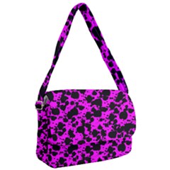 Black And Pink Leopard Style Paint Splash Funny Pattern Courier Bag by yoursparklingshop