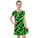 Black and Green Leopard Style Paint Splash Funny Pattern Kids  Cross Web Dress View1