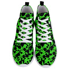 Black And Green Leopard Style Paint Splash Funny Pattern Men s Lightweight High Top Sneakers by yoursparklingshop