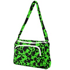 Black And Green Leopard Style Paint Splash Funny Pattern Front Pocket Crossbody Bag by yoursparklingshop