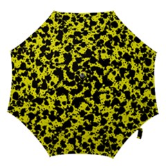 Black And Yellow Leopard Style Paint Splash Funny Pattern  Hook Handle Umbrellas (small) by yoursparklingshop