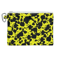 Black And Yellow Leopard Style Paint Splash Funny Pattern  Canvas Cosmetic Bag (xl) by yoursparklingshop
