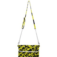 Black And Yellow Leopard Style Paint Splash Funny Pattern  Mini Crossbody Handbag by yoursparklingshop