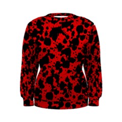 Black And Red Leopard Style Paint Splash Funny Pattern Women s Sweatshirt by yoursparklingshop
