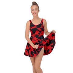 Black And Red Leopard Style Paint Splash Funny Pattern Inside Out Casual Dress by yoursparklingshop