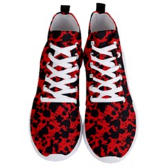 Black And Red Leopard Style Paint Splash Funny Pattern Men s Lightweight High Top Sneakers by yoursparklingshop