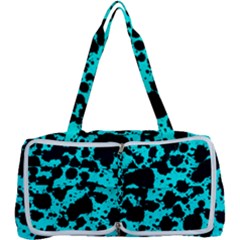 Bright Turquoise And Black Leopard Style Paint Splash Funny Pattern Multi Function Bag by yoursparklingshop