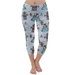 Funny Elephant, Pattern Design Capri Winter Leggings 