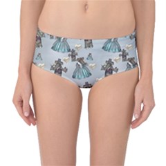 Funny Elephant, Pattern Design Mid-waist Bikini Bottoms by FantasyWorld7