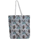 Funny Elephant, Pattern Design Full Print Rope Handle Tote (Large) View2