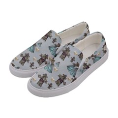 Funny Elephant, Pattern Design Women s Canvas Slip Ons by FantasyWorld7