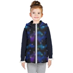 Serene Space Kids  Hooded Puffer Vest by JadehawksAnD