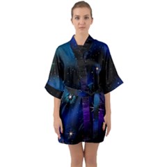 Serene Space Quarter Sleeve Kimono Robe