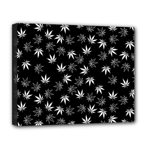 Weed Pattern Deluxe Canvas 20  X 16  (stretched) by Valentinaart