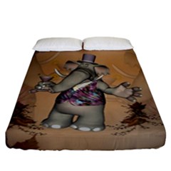 Funny Cartoon Elephant Fitted Sheet (california King Size) by FantasyWorld7