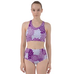 Purple Dahlias Design Racer Back Bikini Set by WensdaiAmbrose