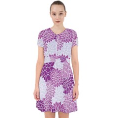 Purple Dahlias Design Adorable In Chiffon Dress