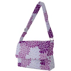 Purple Dahlias Design Full Print Messenger Bag by WensdaiAmbrose