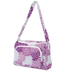 Purple Dahlias Design Front Pocket Crossbody Bag by WensdaiAmbrose