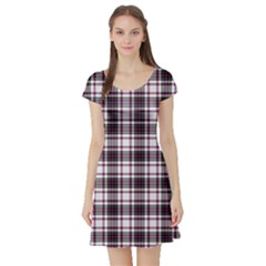 Tartan Pattern Short Sleeve Skater Dress