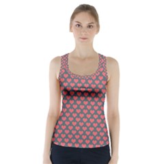 Love Hearth Texture Racer Back Sports Top by Pakrebo