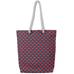 Love Hearth Texture Full Print Rope Handle Tote (small) by Pakrebo