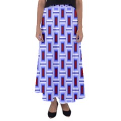 Abstract Square Illustrations Background Flared Maxi Skirt