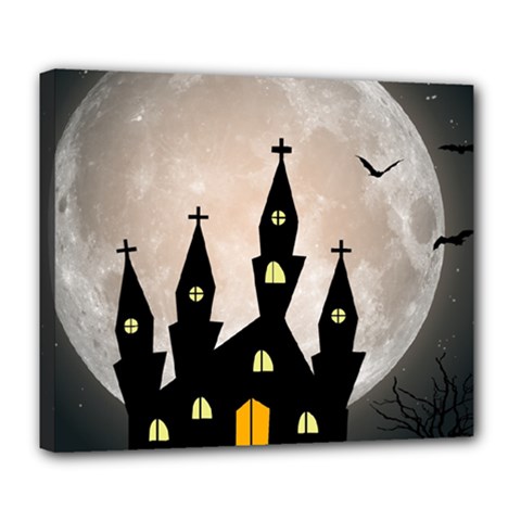 Halloween Illustration Decoration Deluxe Canvas 24  X 20  (stretched)