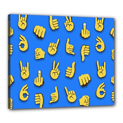 Emojis Hands Fingers Background Canvas 24  X 20  (stretched) by Pakrebo