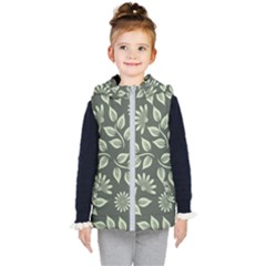 Flowers Pattern Spring Nature Kids  Hooded Puffer Vest by Pakrebo