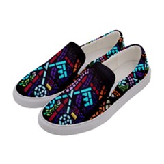 Mosaic Window Rosette Church Glass Women s Canvas Slip Ons by Pakrebo