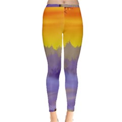 Vector Illustration Winter Sunset Inside Out Leggings by Pakrebo