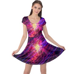 Abstract Cosmos Space Particle Cap Sleeve Dress by Pakrebo