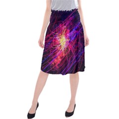 Abstract Cosmos Space Particle Midi Beach Skirt by Pakrebo