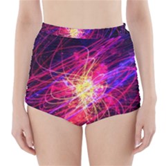 Abstract Cosmos Space Particle High-waisted Bikini Bottoms by Pakrebo