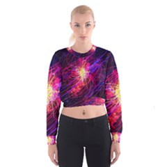 Abstract Cosmos Space Particle Cropped Sweatshirt