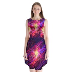 Abstract Cosmos Space Particle Sleeveless Chiffon Dress   by Pakrebo