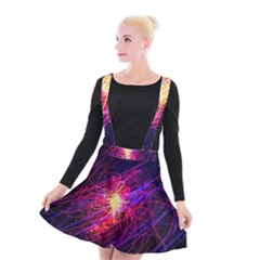 Abstract Cosmos Space Particle Suspender Skater Skirt by Pakrebo