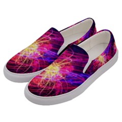 Abstract Cosmos Space Particle Men s Canvas Slip Ons by Pakrebo