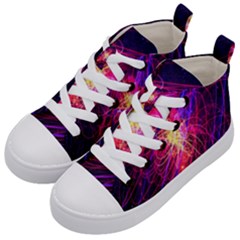 Abstract Cosmos Space Particle Kids  Mid-top Canvas Sneakers by Pakrebo
